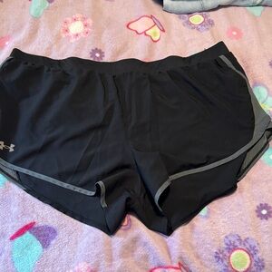 Under Armour Black Athletic Shorts with Gray Trim